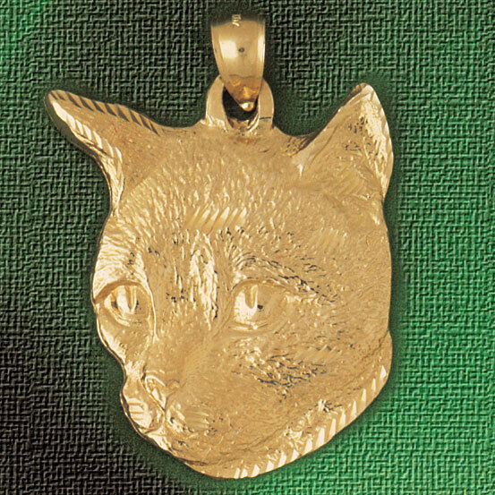 Cat Pendant Necklace Charm Bracelet in Yellow, White or Rose Gold 1907