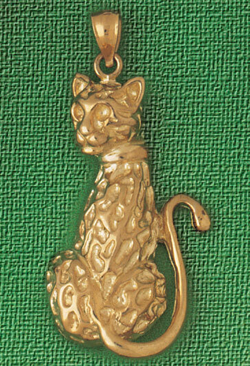 Dazzlers Jewelry Cat Pendant Necklace Charm Bracelet in Yellow, White or Rose Gold 1908, MPN: DZ-19…