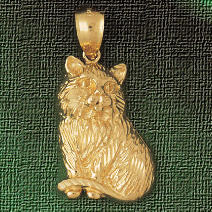 Cat Pendant Necklace Charm Bracelet in Yellow, White or Rose Gold 1912