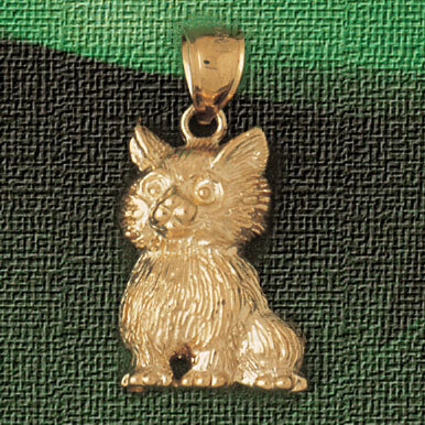 Cat Pendant Necklace Charm Bracelet in Yellow, White or Rose Gold 1913