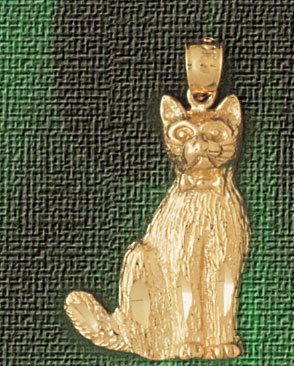 Cat Pendant Necklace Charm Bracelet in Yellow, White or Rose Gold 1927