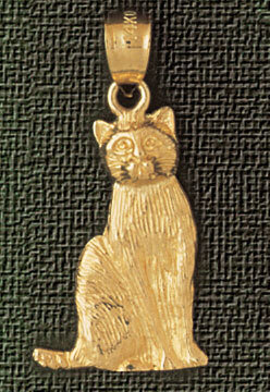 Cat Pendant Necklace Charm Bracelet in Yellow, White or Rose Gold 1929
