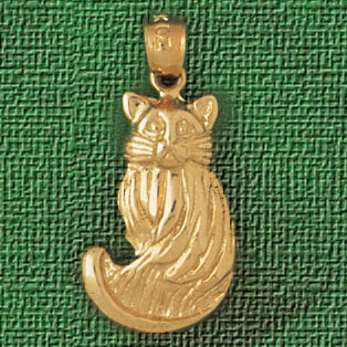 Cat Pendant Necklace Charm Bracelet in Yellow, White or Rose Gold 1934