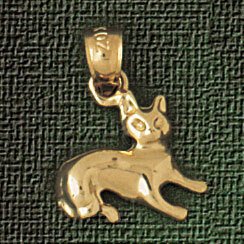Dazzlers Jewelry Cat Pendant Necklace Charm Bracelet in Yellow, White or Rose Gold 1938, MPN: DZ-19…