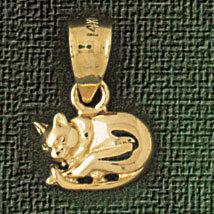 Dazzlers Jewelry Cat Pendant Necklace Charm Bracelet in Yellow, White or Rose Gold 1943, MPN: DZ-19…