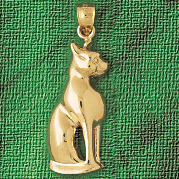 Cat Pendant Necklace Charm Bracelet in Yellow, White or Rose Gold 1946