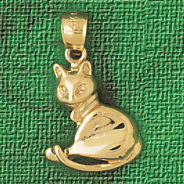 Dazzlers Jewelry Cat Pendant Necklace Charm Bracelet in Yellow, White or Rose Gold 1952, MPN: DZ-19…