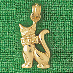 Dazzlers Jewelry Cat Pendant Necklace Charm Bracelet in Yellow, White or Rose Gold 1954, MPN: DZ-19…