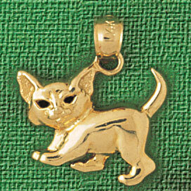 Playing Cat and Ball Pendant Necklace Charm Bracelet in Yellow, White or Rose Gold 1959