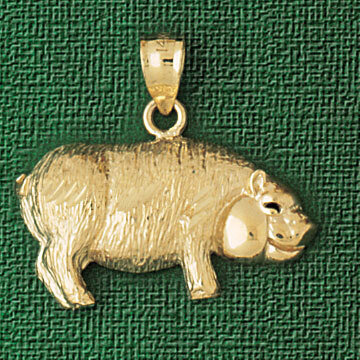 Pig Pendant Necklace Charm Bracelet in Yellow, White or Rose Gold 2560