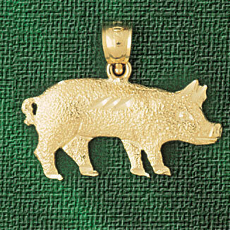 Pig Pendant Necklace Charm Bracelet in Yellow, White or Rose Gold 2571