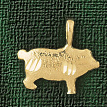 Pig Pendant Necklace Charm Bracelet in Yellow, White or Rose Gold 2573