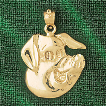 Pig Pendant Necklace Charm Bracelet in Yellow, White or Rose Gold 2577
