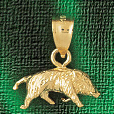 Dazzlers Jewelry Boar Pendant Necklace Charm Bracelet in Yellow, White or Rose Gold 2579, MPN: DZ-2…