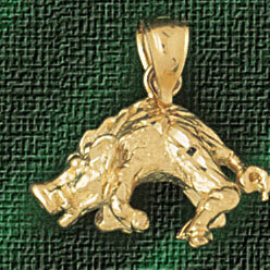 Dazzlers Jewelry Boar Pendant Necklace Charm Bracelet in Yellow, White or Rose Gold 2581, MPN: DZ-2…