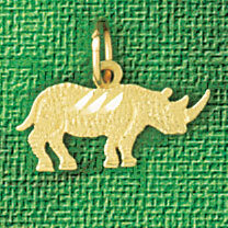 Dazzlers Jewelry Rhino Pendant Necklace Charm Bracelet in Yellow, White or Rose Gold 2599, MPN: DZ-…