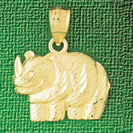 Dazzlers Jewelry Rhino Pendant Necklace Charm Bracelet in Yellow, White or Rose Gold 2601, MPN: DZ-…