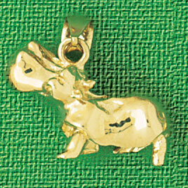 Dazzlers Jewelry Hippo Pendant Necklace Charm Bracelet in Yellow, White or Rose Gold 2605, MPN: DZ-…