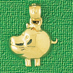 Dazzlers Jewelry Hippo Pendant Necklace Charm Bracelet in Yellow, White or Rose Gold 2606, MPN: DZ-…