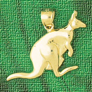 Kangaroo Pendant Necklace Charm Bracelet in Yellow, White or Rose Gold 2608