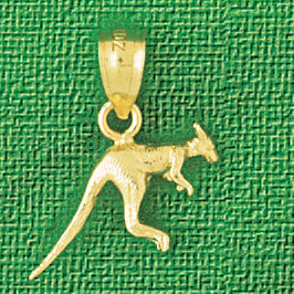 Kangaroo Pendant Necklace Charm Bracelet in Yellow, White or Rose Gold 2610