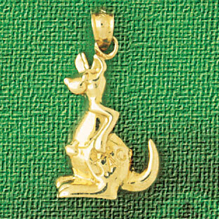Kangaroo Pendant Necklace Charm Bracelet in Yellow, White or Rose Gold 2611