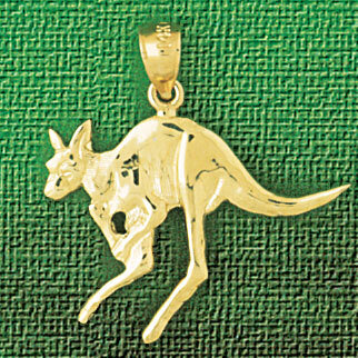 Kangaroo Pendant Necklace Charm Bracelet in Yellow, White or Rose Gold 2612