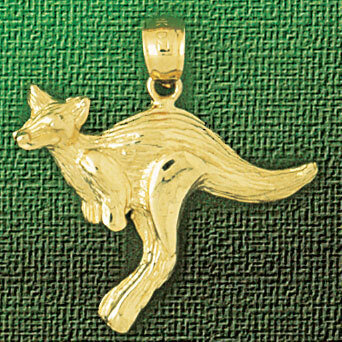 Kangaroo Pendant Necklace Charm Bracelet in Yellow, White or Rose Gold 2613