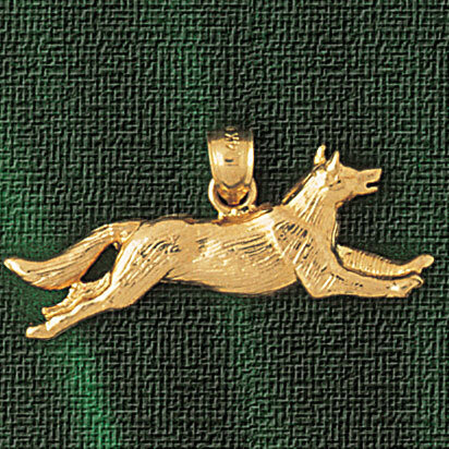 Fox Pendant Necklace Charm Bracelet in Yellow, White or Rose Gold 2717