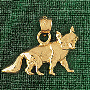 Fox Pendant Necklace Charm Bracelet in Yellow, White or Rose Gold 2719