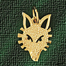 Fox Pendant Necklace Charm Bracelet in Yellow, White or Rose Gold 2723