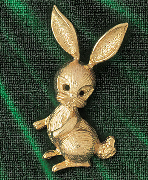 Rabbit Pendant Necklace Charm Bracelet in Yellow, White or Rose Gold 2725