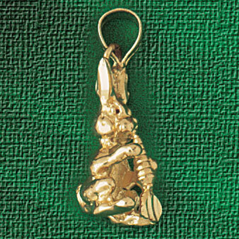 Rabbit Pendant Necklace Charm Bracelet in Yellow, White or Rose Gold 2727