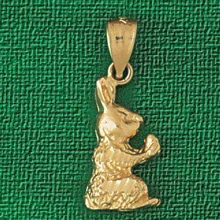 Rabbit Pendant Necklace Charm Bracelet in Yellow, White or Rose Gold 2728
