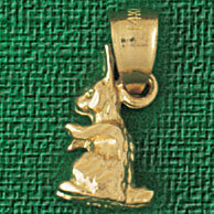 Dazzlers Jewelry Rabbit Pendant Necklace Charm Bracelet in Yellow, White or Rose Gold 2733, MPN: DZ…