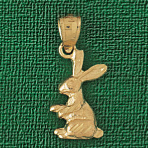 Rabbit Pendant Necklace Charm Bracelet in Yellow, White or Rose Gold 2735