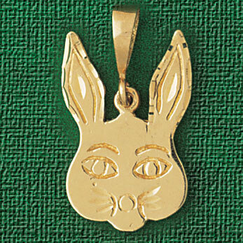 Rabbit Pendant Necklace Charm Bracelet in Yellow, White or Rose Gold 2738