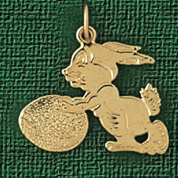 Dazzlers Jewelry Rabbit Pendant Necklace Charm Bracelet in Yellow, White or Rose Gold 2744, MPN: DZ…