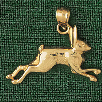 Rabbit Pendant Necklace Charm Bracelet in Yellow, White or Rose Gold 2745