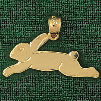 Rabbit Pendant Necklace Charm Bracelet in Yellow, White or Rose Gold 2747