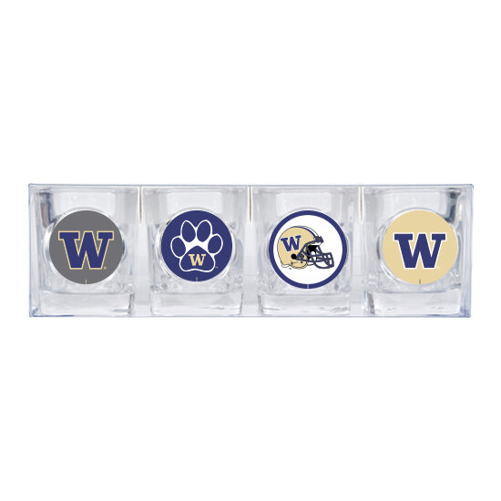 University of Washington 4-piece Shot Glass Set GC3581, MPN: GC3581, 89006483888