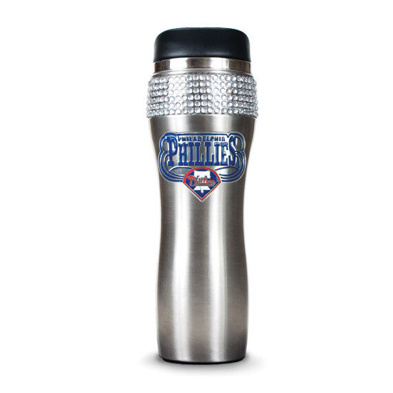 Phillies Silver Jeweled 14oz Stainless Tumbler GC3983