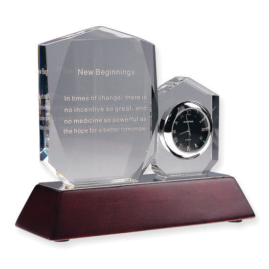 New Beginnings Crystal Inspiration &amp; Desk Clock GL3813, MPN: GL3813, 886774300030