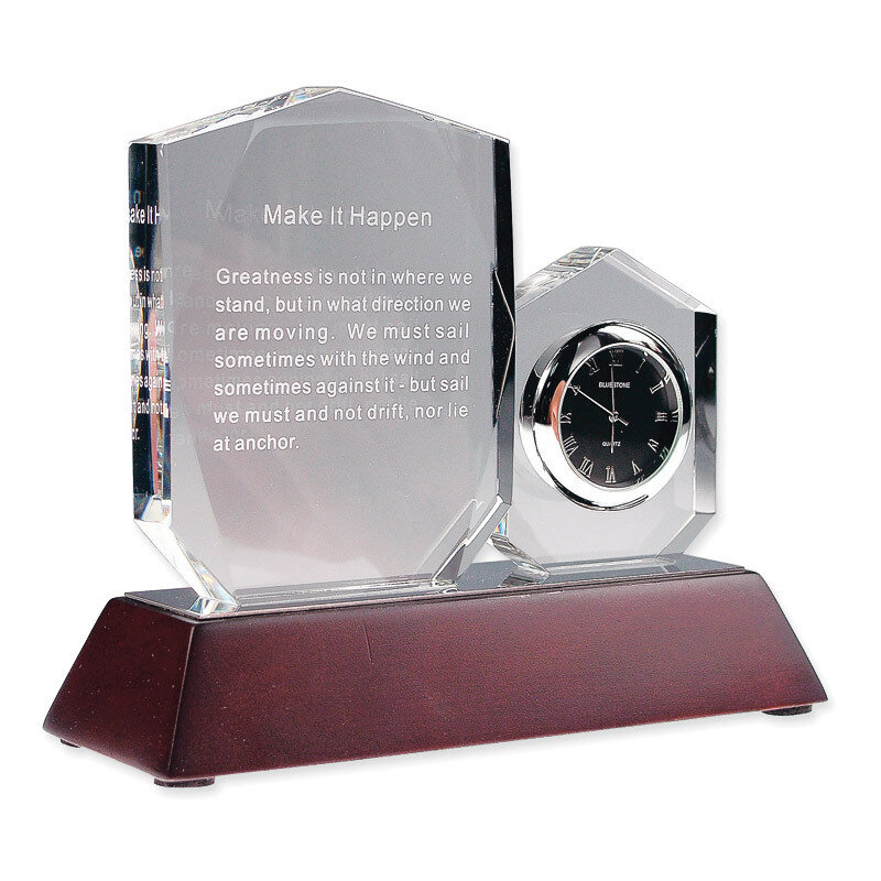 Make It Happen Crystal Inspiration and Desk Clock GL3816, MPN: GL3816, 886774300009