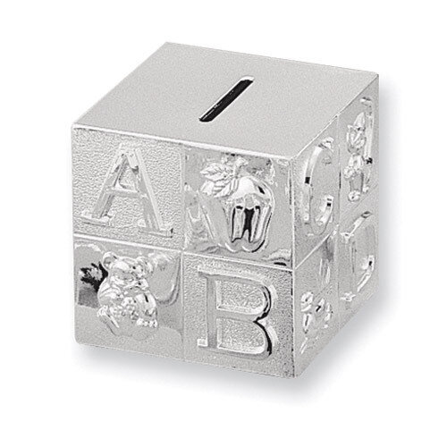 Silver-plated Baby Block Bank GL5271