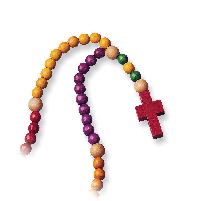 Multiple-colored Non-toxic Wooden 20.5in Childrens Rosary GL5439, MPN: GL5439, 89945321203