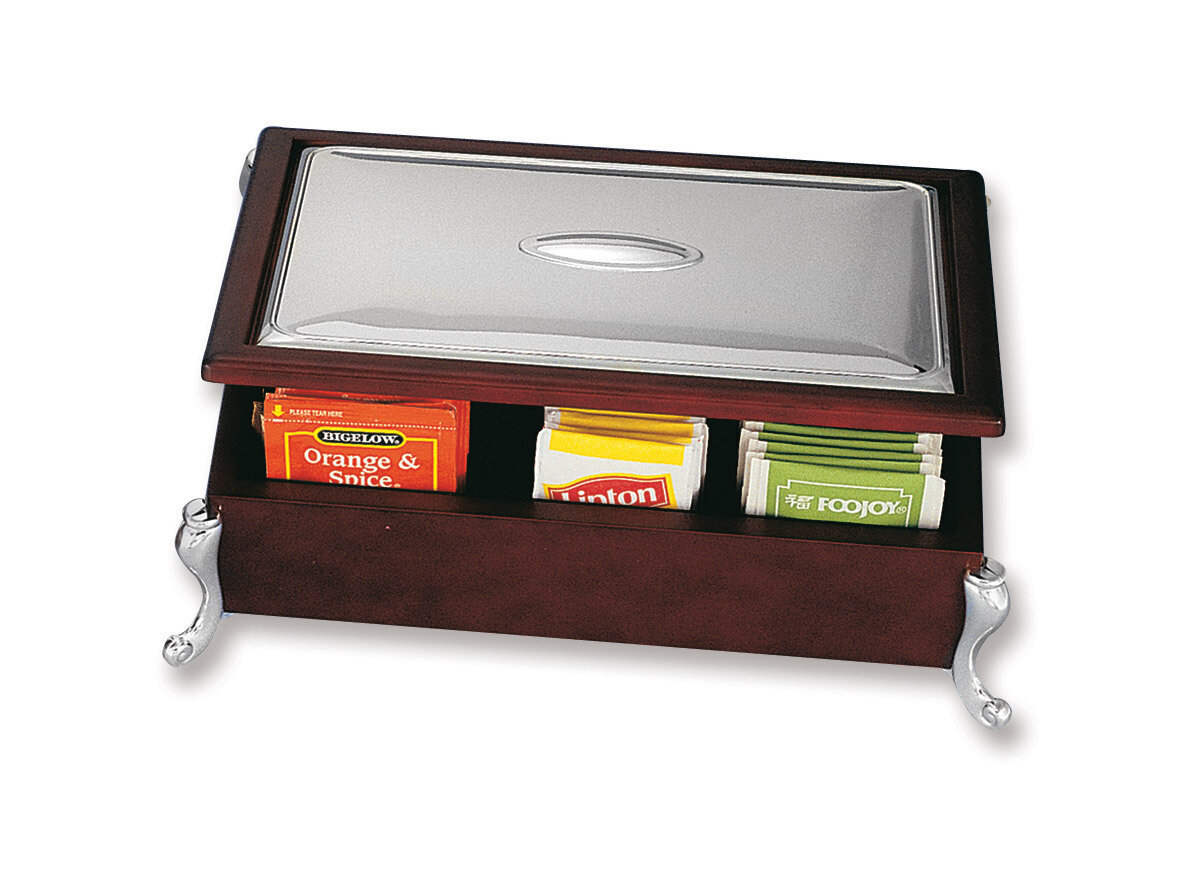 Silver-plated Wooden Tea Bag Chest GL6018