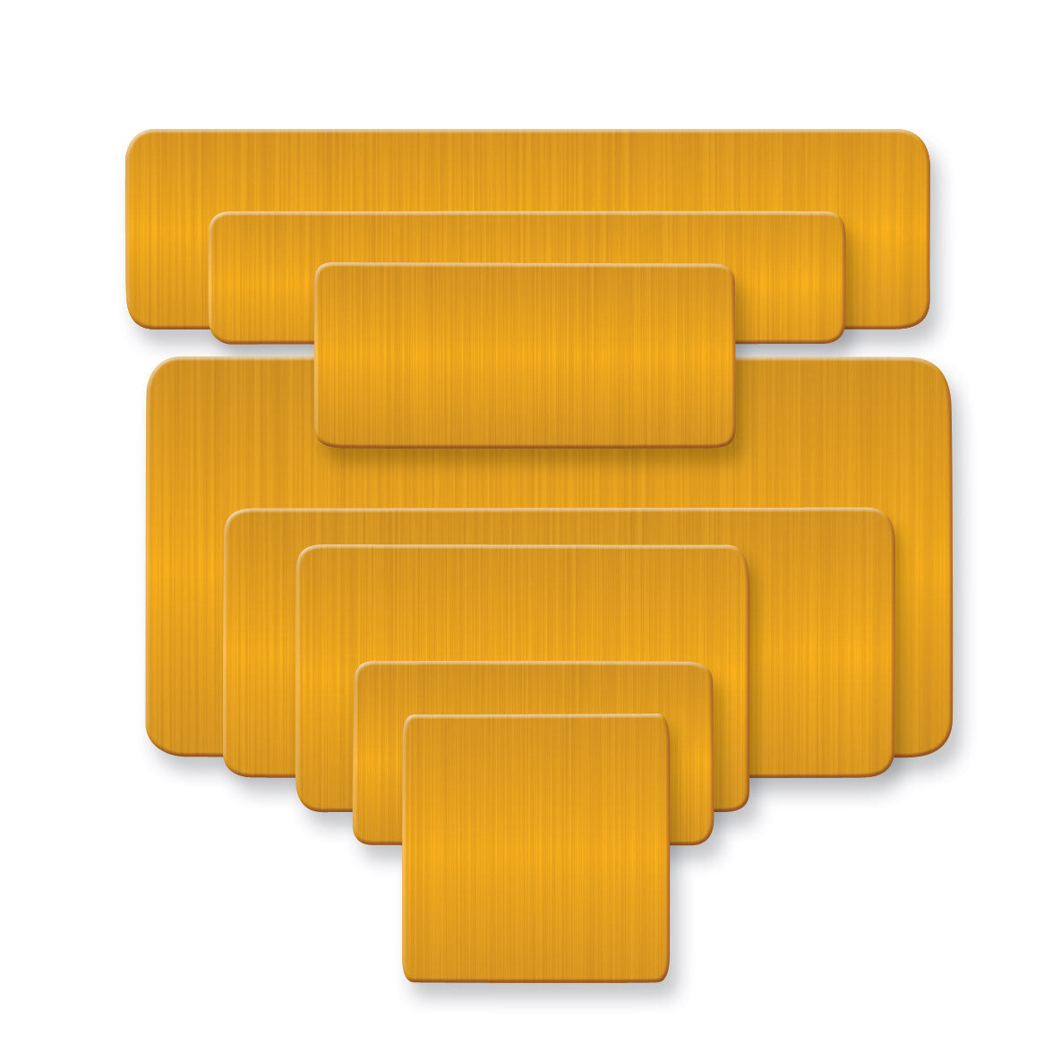 Assortment of Satin Brass Plates-1 of each size-Set of 8 GL6679-SB, MPN: GL6679-SB,