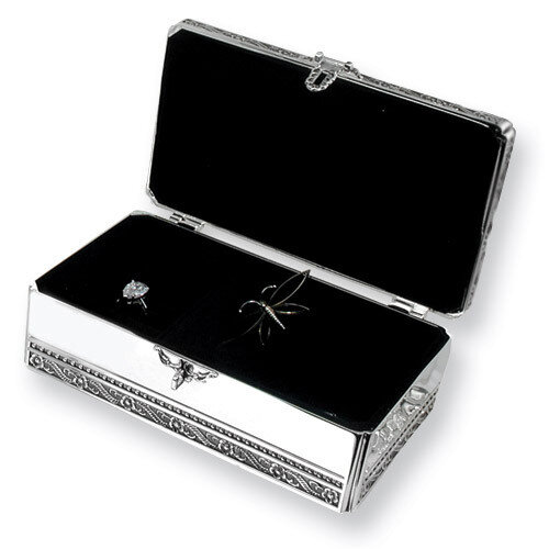 Silver-plated with Crystal Locking Jewelry Box GL7456