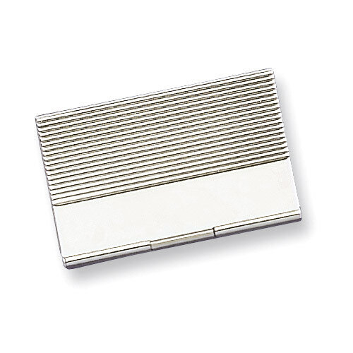 Nickel-plated Ribbed Business Card Case GL8013
